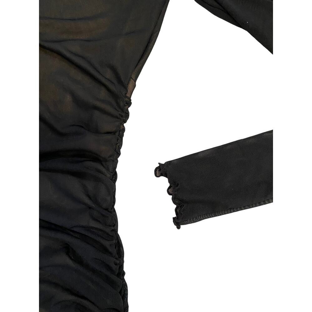 Bp Black Long Sleeve Mesh Mini Dress size XSMALL - 23 - Picture 7 of 11